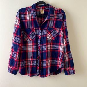 Womens size L 12-14 plaid button down